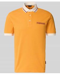 Napapijri - Slim Fit Poloshirt mit Label-Print - Lyst