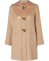 Max Mara Studio Dufflecoat aus Schurwollmischung mit Seide-Anteil - Braun