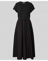 Tommy Hilfiger - Fit-and-Flare Midi-Kleid mit goldfarbenen Knöpfen - Lyst