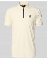 EA7 - Regular Fit Poloshirt mit Reißverschluss und Label-Patch - Lyst