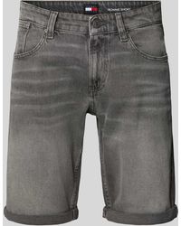 Tommy Hilfiger - Regular Fit Korte Jeans Met Labelstitching - Lyst