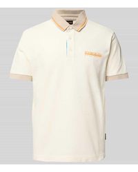 Napapijri - Slim Fit Poloshirt mit Label-Print - Lyst