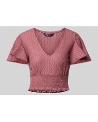 ONLY - Regular Fit Crop Top mit Smok-Detail Modell 'HANNAH' - Lyst