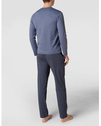 Heren Kleding voor voor Nacht Emporio Armani Synthetisch Pyjama Met Labelpatches in het Blauw voor heren en slaapmode voor Pyjamas en loungekleding 
