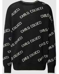 carlo colucci - Strickpullover mit Allover-Label-Print - Lyst