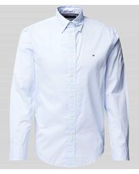 Tommy Hilfiger - Regular Fit Business-Hemd mit Logo-Stitching Modell 'POPLIN' - Lyst
