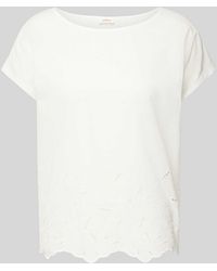 S.oliver - T-shirt Met Broderie Anglaise - Lyst