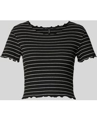 ONLY - Kort T-shirt Met Streepmotief - Lyst