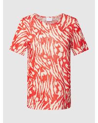 Vila T-Shirt mit Allover-Muster Modell 'SANJAY' - Rot
