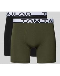 Tom Tailor - Slim Fit Trunks mit Label-Schriftzug am Bund im 2er-Pack - Lyst