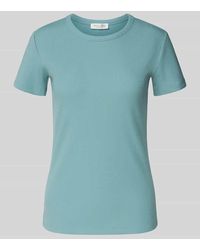 Christian Berg Women - T-Shirt in Ripp-Optik mit Rundhalsausschnitt - Lyst