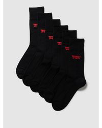 Levi's Socken mit Label-Print im 6er-Pack - Schwarz