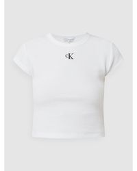 Calvin Klein T-Shirt mit Webstruktur - Weiß