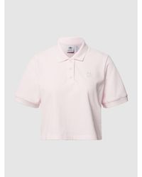 adidas Originals Cropped Poloshirt mit Logo-Stickerei - Pink