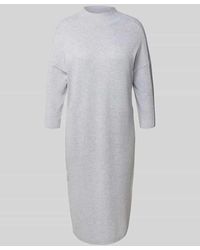Comma, - Knielanges Strickkleid mit Stehkragen und 3/4-Arm - Lyst