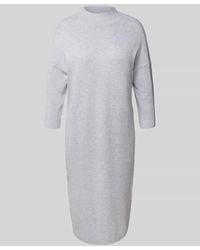 Comma, - Knielanges Strickkleid mit Stehkragen und 3/4-Arm - Lyst