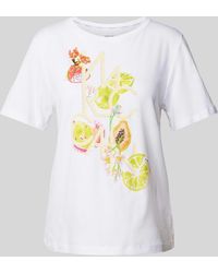 Marc Cain - T-shirt Met Motiefprint En Ronde Hals - Lyst