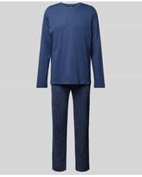 Schiesser - Pyjama Met Geribde V-hals - Lyst