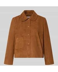 Ba&sh - Leren Jack Met Platte Kraag Model 'Milas' - Lyst