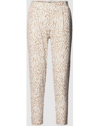 Ichi - Tapered Fit Stoffen Broek Met All-over Print - Lyst