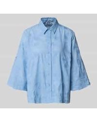 MORE&MORE - Regular Fit Blouse Met Stitchings En 3/4-Mouw - Lyst