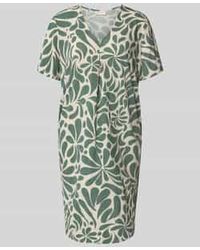 Freequent - Knie-Lange Jurk Met V-Hals Model 'Floy' - Lyst