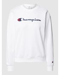 Champion Sweatshirt mit Label-Schriftzug - Weiß