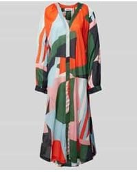 Essentiel Antwerp - Knielange Jurk Met Grafisch Motief - Lyst