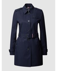 Tommy Hilfiger Damen Trenchcoat Heritage Single Breasted Trench - Blau