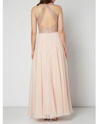 Luxuar Avondjurk Van Mesh En Chiffon - Roze