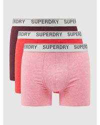Superdry Trunks mit Label-Details im 3er-Pack - Pink