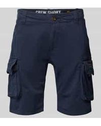 Alpha Industries - Regular Fit Korte Cargobroek Met Labelstitching - Lyst