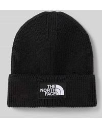 The North Face - Beanie in Strick-Optik mit Logo-Patch Modell 'Box' - Lyst