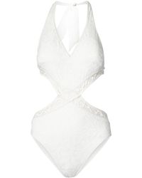 Gottex Badeanzug mit floraler Spitze - Weiß