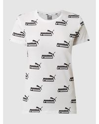 PUMA PERFORMANCE Regular Fit T-Shirt mit Logo-Muster - Weiß