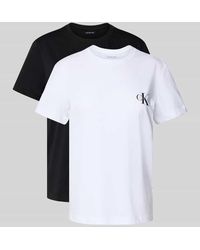 Calvin Klein - T-Shirt mit Label-Print im 2er-Pack - Lyst