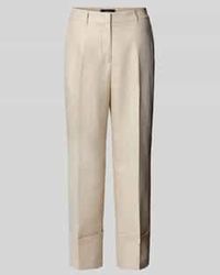 Marc Cain - High Waist Broek Van Linnenmix Met Steekzakken - Lyst