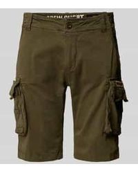 Alpha Industries - Regular Fit Korte Cargobroek Met Labelstitching, Model 'Crew Short' - Lyst