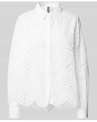 Pieces - Regular Fit Blouse Met Lange Mouwen Van Puur Katoen - Lyst