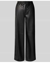 Stefanel - Wide Leg Kunstlederhose mit Eingrifftaschen - Lyst