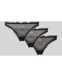 HUGO - String mit Label Stitching im 3er-Pack Modell 'MESH' - Lyst