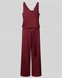 S.oliver - Regular Fit Jumpsuit Met Strikceintuur Van Katoenmix - Lyst