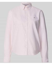 GANT - Hemdbluse mit Button-Down-Kragen und Sportmanschetten - Lyst