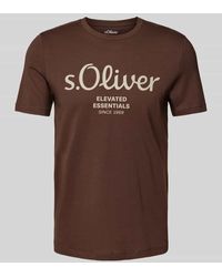 S.oliver - Regular Fit T-Shirt Aus Reiner Baumwolle Mit Statement-Label-Print - Lyst