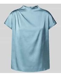 Zero - Regular Fit Blouse Met Plooien En Opstaande Kraag - Lyst