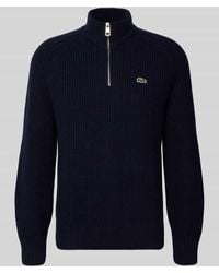 Lacoste - Regular Fit Troyer aus reiner Wolle - Lyst
