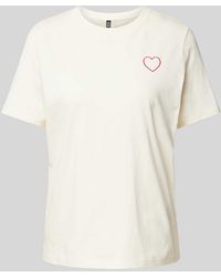 Pieces - T-Shirt mit Motiv-Stitching Modell 'RIA' - Lyst