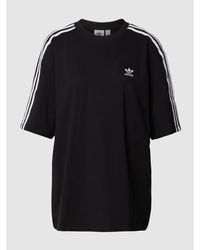 adidas Originals Oversized T-Shirt mit Logo-Streifen - Schwarz