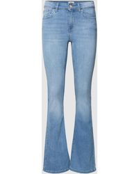 ONLY Flared Cut Jeans Met Labelpatch, Model 'blush' - Blauw