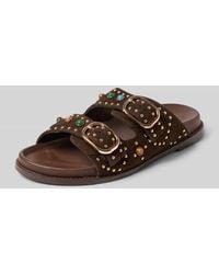 Inuovo - Slipper aus echtem Leder mit Ziersteinbesatz - Lyst